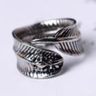 Stainless Steel Feather Open Ring 853 - Ring - One Size