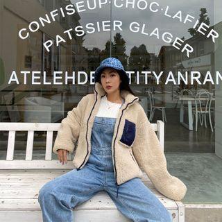 Mock-neck Zip Faux Shearling Jacket