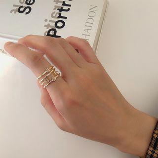 Alloy Rhinestone Layered Ring