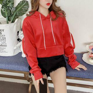 Crop Velvet Hoodie