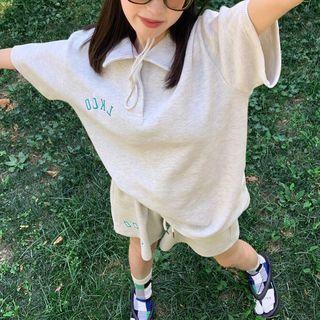 Short-sleeve Lettering Polo Shirt (various Designs)