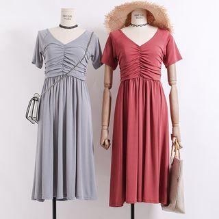 Lightweight Shirred A-line Dress