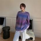 Tie-dye Print Sweater Purple - One Size