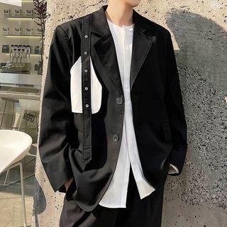 Contrast Trim Two Button Blazer