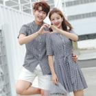 Couple Matching Short-sleeve Plaid Shirt / Shirtdress