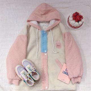 Fleece Hood Button Jacket