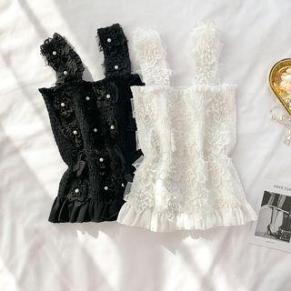 Sleeveless Embellished Smocked Top