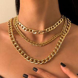 Set Of 3: Chunky Chain Necklace