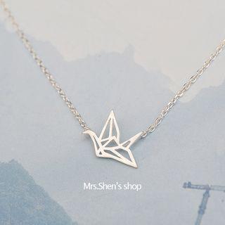 Sterling Silver Origami Necklace