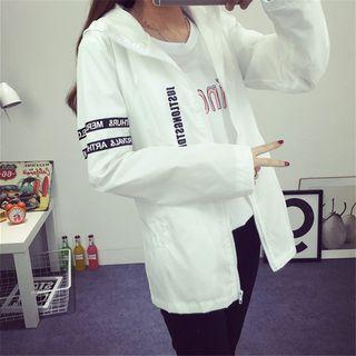 Paneled Hooded Zip Coat
