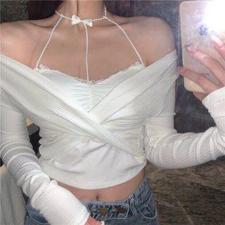 Long-sleeve Twisted Top / Strappy Top