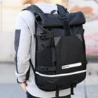 Nylon Foldover Backpack W3040 - As Shown In Figure - One Size
