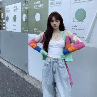 Color Panel Cardigan Multicolour - One Size
