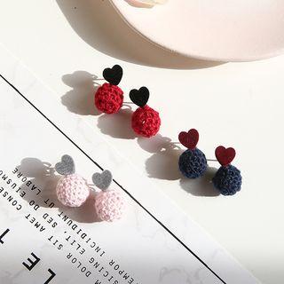 Yarn Ball & Heart Earring