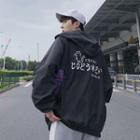 Japanese Character Hooded Zip Jacket