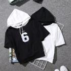 Couple Matching Short-sleeve Two-tone Hoodie
