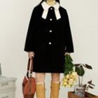 Bow Collar Single Breasted Coat
