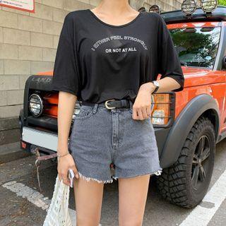 Letter Loose-fit Silky T-shirt