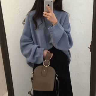 Plain Long-sleeve Oversize Sweater