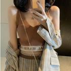 Cropped Knitted Camisole Top / Plaid Blazer / Shorts / Set