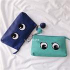 Eye Embroidered Bobble Makeup Pouch