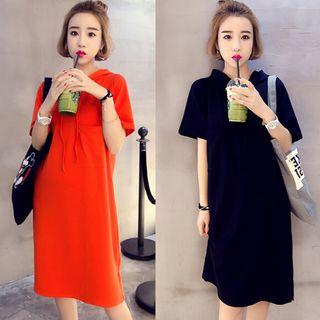 Hooded Short-sleeve T-shirt Dress