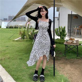 Spaghetti Strap Leopard Print Dress / Cardigan
