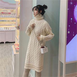 Turtle-neck Alpaca Blend Sweater Dress