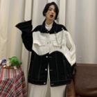 Two-tone Chained Denim Jacket