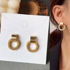 925 Sterling Silver Hoop Dangle Earring 1 Pair - Gold - One Size