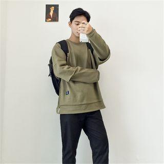 Mock Two Piece Plain Pullover