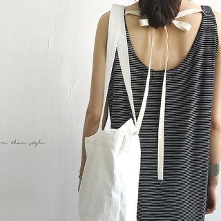 Tie-back Stripe Maxi Tank Dress