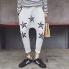 Star Printed Drop Crotch Pants
