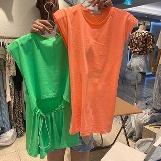 Drawcord Open Back Tank Top