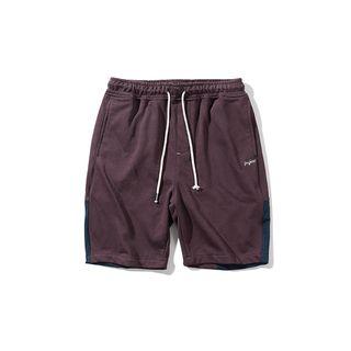 Drawstring Stripe-detail Panel Shorts