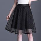 Dotted A-line Mesh Skirt