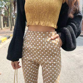 Dot Slim-fit Cropped Pants