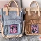 Bear Embroidered Pvc Panel Backpack / Bag Charm / Set
