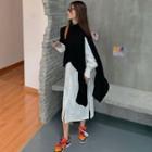 Asymmetric Knit Top / Long-sleeve Plain Shirt Dress