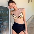 Set: Dot Print Bikini Top + Bottom