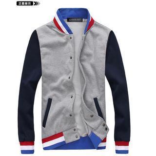 Contrast-color Baseball Jacket
