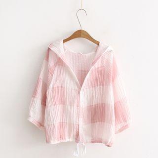 Elbow-sleeve Hooded Light Jacket