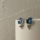 Flower Alloy Earring Ndyz244 - Blue & Silver - One Size