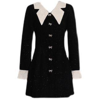 Long-sleeve Peter Pan Collar A-line Mini Dress