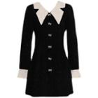 Long-sleeve Peter Pan Collar A-line Mini Dress