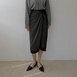 Twisted Midi Pencil Skirt
