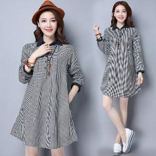 Long-sleeve Houndstooth Tunic