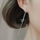 925 Sterling Silver Origami Crane Dangle Earring 1 Pair - Sterling Silver - Silver - One Size