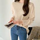 Plus Size Round-neck Ribbed Knit Top