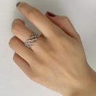 Grid Open Ring Silver - One Size
